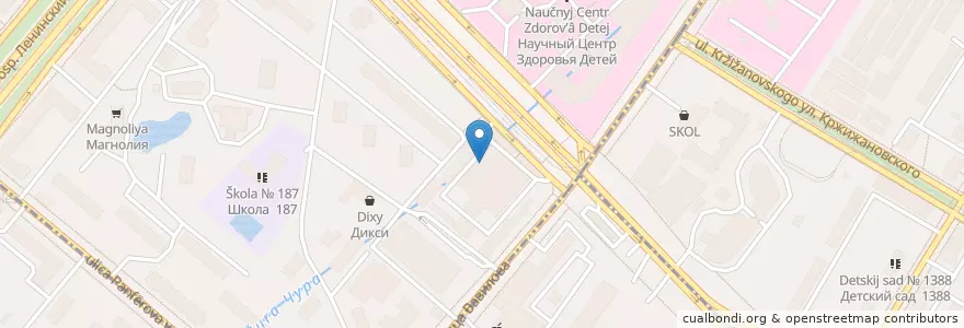 Mapa de ubicacion de Chinese Market en 俄罗斯/俄羅斯, Центральный Федеральный Округ, Москва, Юго-Западный Административный Округ.