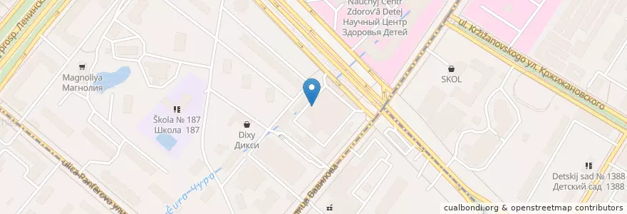 Mapa de ubicacion de Кицунэ en Russia, Distretto Federale Centrale, Москва, Юго-Западный Административный Округ.