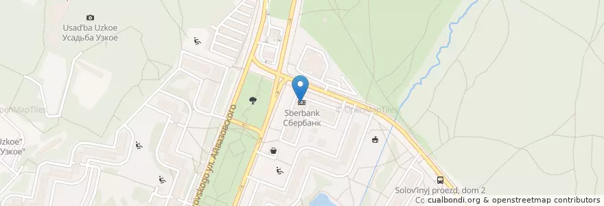 Mapa de ubicacion de Сбербанк en Россия, Центральный Федеральный Округ, Москва, Юго-Западный Административный Округ, Район Ясенево.