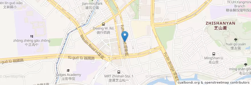 Mapa de ubicacion de 日星早餐 en 臺灣, 新北市, 臺北市, 士林區.