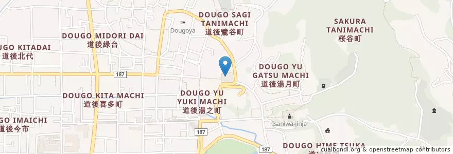 Mapa de ubicacion de 道後温泉本館 en Japón, Prefectura De Ehime, 松山市.