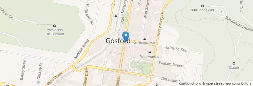 Mapa de ubicacion de Gloria Jeans en Australie, Nouvelle Galles Du Sud, Central Coast Council.