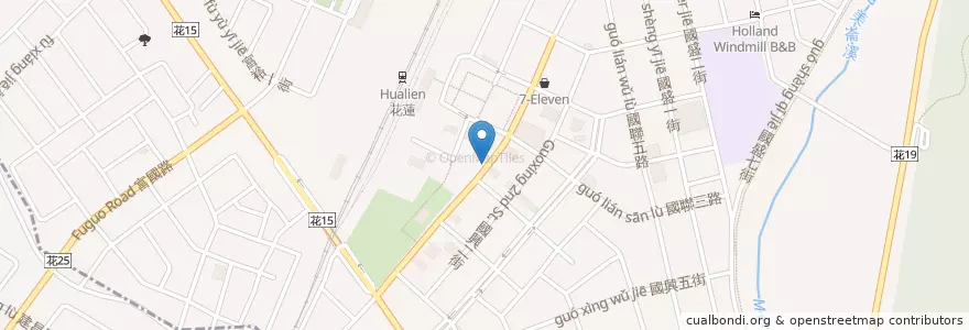 Mapa de ubicacion de 華香川味小吃 en تایوان, 臺灣省, هوالاین, 花蓮市.