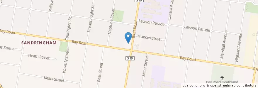 Mapa de ubicacion de Alex's Pizza en Australië, Victoria, City Of Bayside.