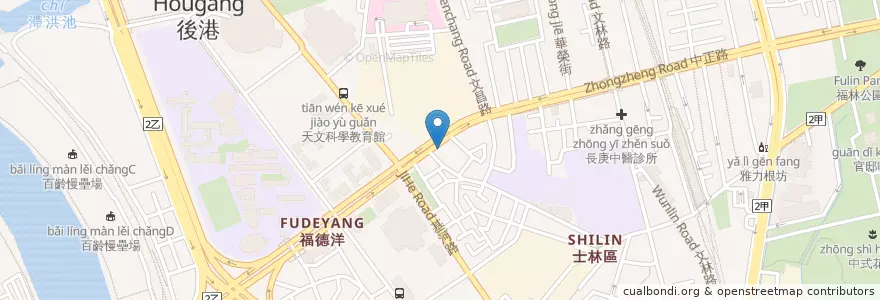 Mapa de ubicacion de 寶安中醫 en 臺灣, 新北市, 臺北市, 士林區.