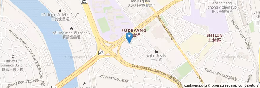 Mapa de ubicacion de 阿琴自助餐 en تايوان, تايبيه الجديدة, تايبيه, 士林區.
