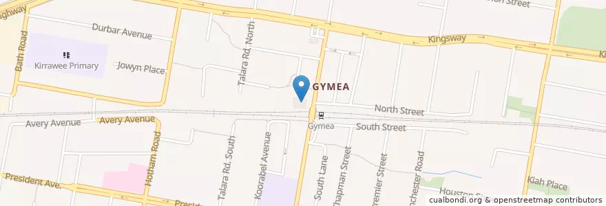 Mapa de ubicacion de Gymea Hotel en オーストラリア, ニューサウスウェールズ, Sutherland Shire Council, Sydney.