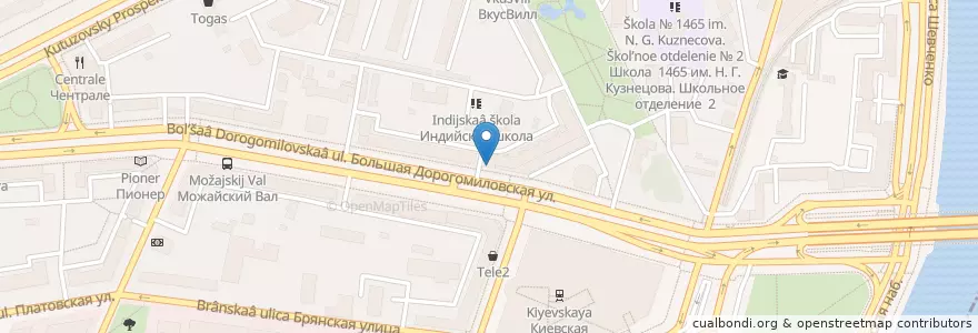Mapa de ubicacion de Даблкапс en Russia, Distretto Federale Centrale, Москва, Западный Административный Округ, Район Дорогомилово.