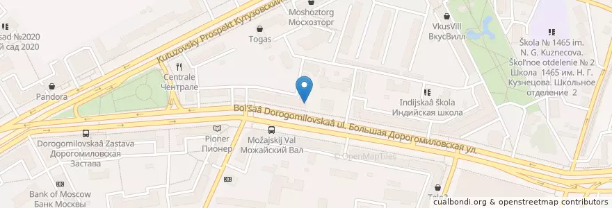 Mapa de ubicacion de Cosmic latte en Rússia, Distrito Federal Central, Москва, Западный Административный Округ, Район Дорогомилово.