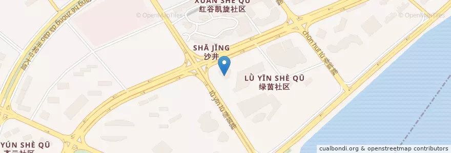 Mapa de ubicacion de 汇丰银行(南昌分行) en China, Jiangxi, Nanchang, 红谷滩区, 沙井街道.