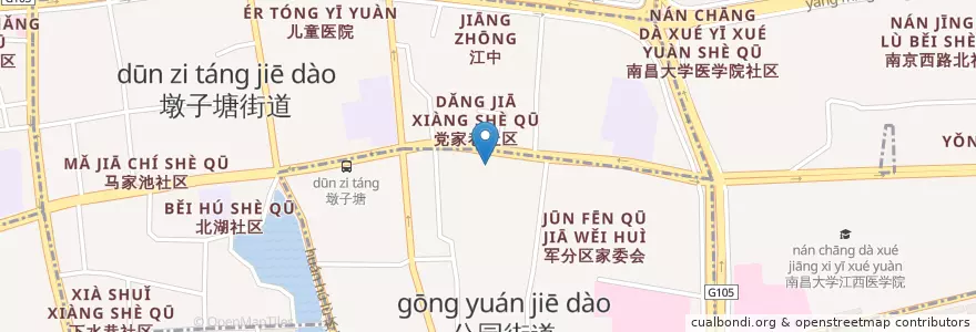 Mapa de ubicacion de 大新银行(南昌分行) en 중국, 장시성, 난창시, 东湖区, 墩子塘街道.