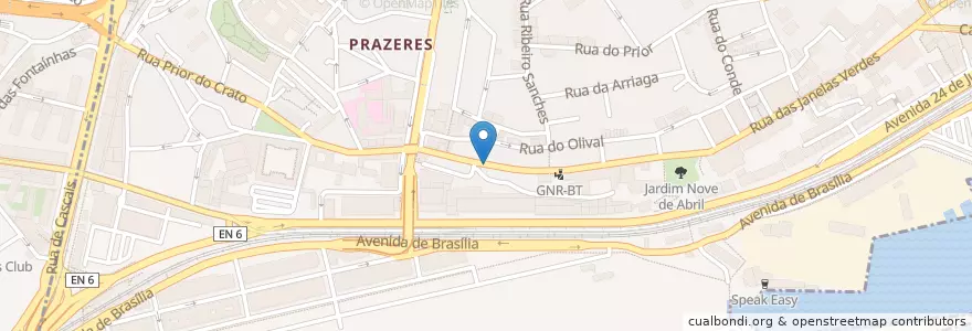 Mapa de ubicacion de A Talisca en Portekiz, Área Metropolitana De Lisboa, Lisboa, Grande Lisboa, Lizbon, Estrela.
