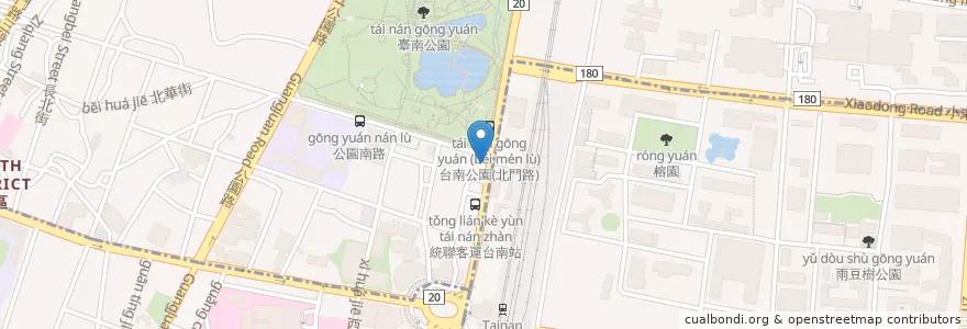 Mapa de ubicacion de Rumah makan Dan penginapan en 臺灣, 臺南市, 北區.
