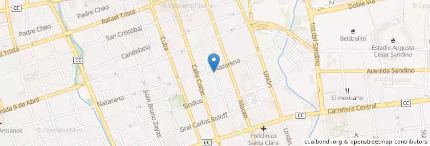 Mapa de ubicacion de 2 calles taberna en Куба, Вилья-Клара, Santa Clara, Ciudad De Santa Clara.