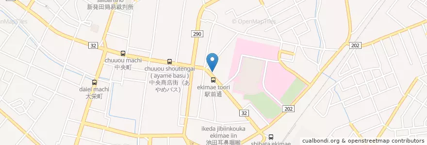 Mapa de ubicacion de 明光義塾 en Japão, 新潟県, 新発田市.