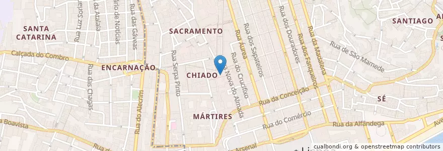 Mapa de ubicacion de Organi Chiado en Portekiz, Área Metropolitana De Lisboa, Lisboa, Grande Lisboa, Lizbon, Santa Maria Maior.