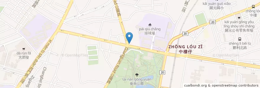 Mapa de ubicacion de Cafeteria en Tayvan, 臺南市, 北區.