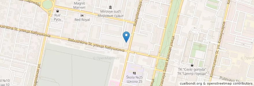 Mapa de ubicacion de Аптека №6 en Rusia, Южный Федеральный Округ, Krai De Krasnodar, Городской Округ Краснодар.