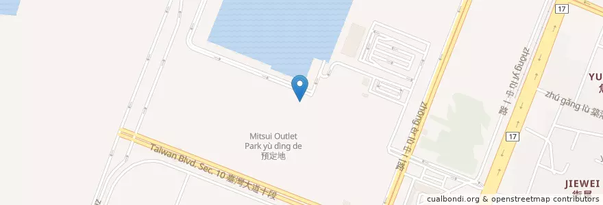 Mapa de ubicacion de 美食街 en Тайвань, Тайчжун, 梧棲區.