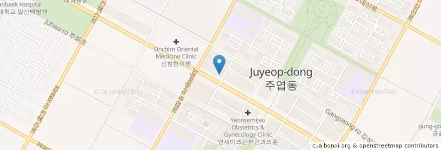 Mapa de ubicacion de 스타벅스 en 대한민국, 경기도, 고양시, 일산서구.