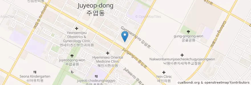 Mapa de ubicacion de 기업은행 en Güney Kore, 경기도, 고양시, 일산서구.
