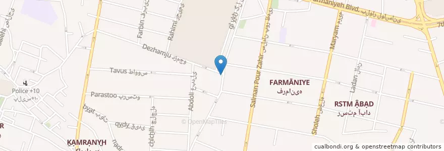 Mapa de ubicacion de علیشاه کباب en Иран, Тегеран, شهرستان شمیرانات, Тегеран, بخش رودبار قصران.