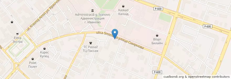 Mapa de ubicacion de COCOS Newschool en ロシア, 中央連邦管区, Ивановская Область, Ивановский Район, Городской Округ Иваново.