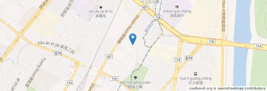 Mapa de ubicacion de Chatime en 타이완, 신베이 시, 수린 구.