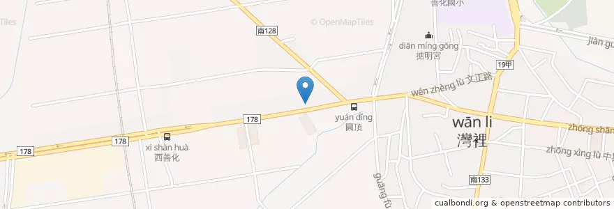 Mapa de ubicacion de Formosa en Taiwan, 臺南市, 善化區.