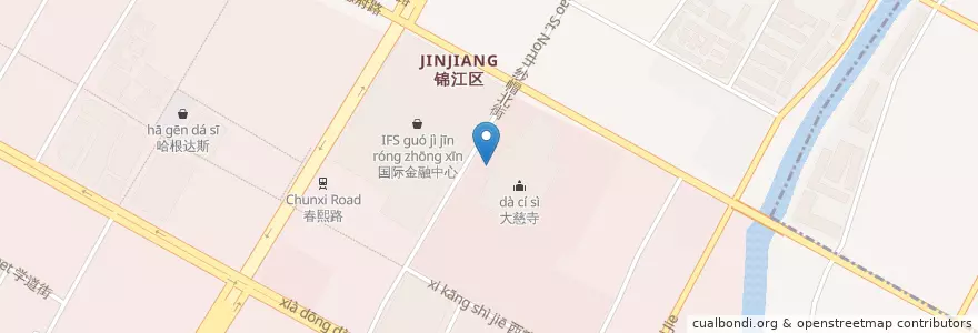 Mapa de ubicacion de Let's Seafood en Cina, Sichuan, 成都市, 锦江区 (Jinjiang), 合江亭街道 / Hejiangting.