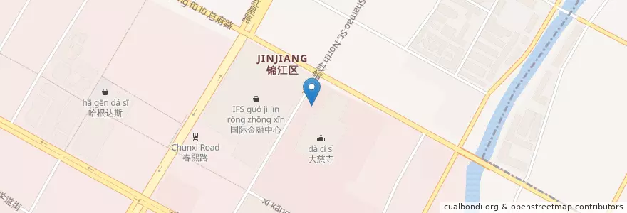 Mapa de ubicacion de KABB en China, Sichuan, Chengdu City, Jinjiang District, 合江亭街道 / Hejiangting.