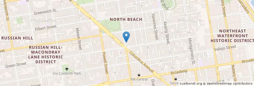 Mapa de ubicacion de North Beach Restaurant en United States, California, San Francisco City And County, San Francisco.