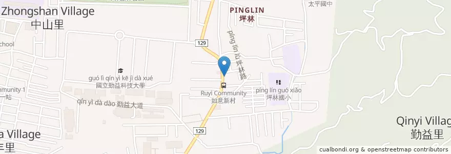 Mapa de ubicacion de 396早餐店 en تايوان, تاي شانغ, 太平區.