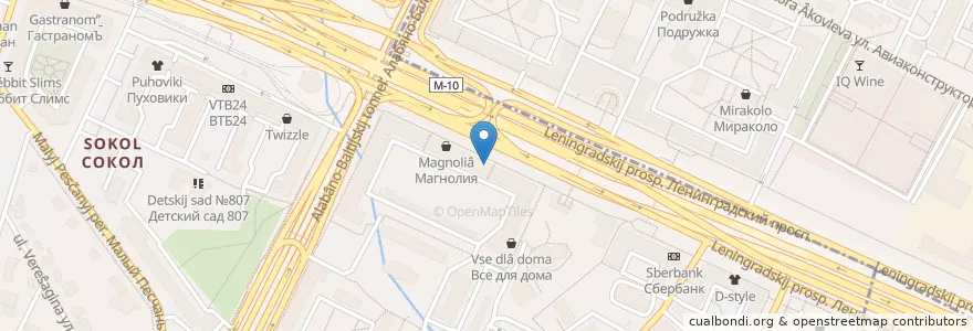 Mapa de ubicacion de Дежурная аптека en Rusland, Centraal Federaal District, Moskou, Северный Административный Округ, Район Сокол.