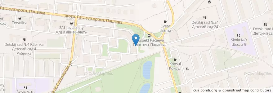 Mapa de ubicacion de Zhivika en Russia, Central Federal District, Moscow Oblast, Dolgoprudny.