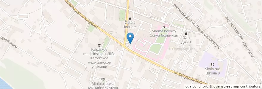 Mapa de ubicacion de Здесь аптека en Russia, Distretto Federale Centrale, Калужская Область, Городской Округ Калуга.