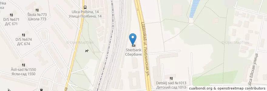 Mapa de ubicacion de Сбербанк en Russia, Distretto Federale Centrale, Москва, Юго-Восточный Административный Округ, Район Люблино.