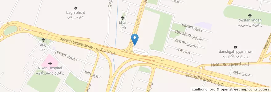 Mapa de ubicacion de پایانه تاکسی اوشان en Irão, Teerã, شهرستان شمیرانات, Teerã, بخش رودبار قصران.