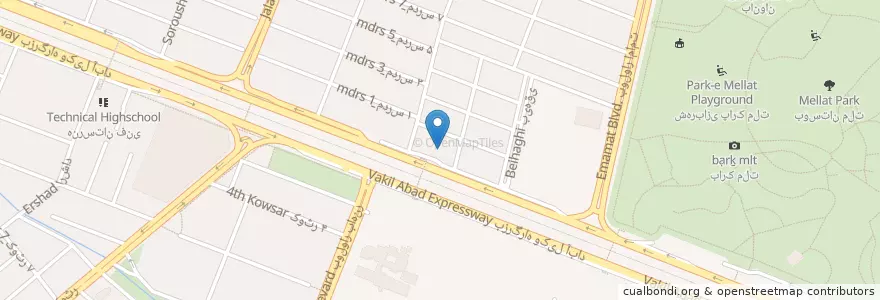 Mapa de ubicacion de Cofe shop claro en Iran, Razavi Khorasan, Mashhad County, Mashhad, بخش مرکزی شهرستان مشهد.