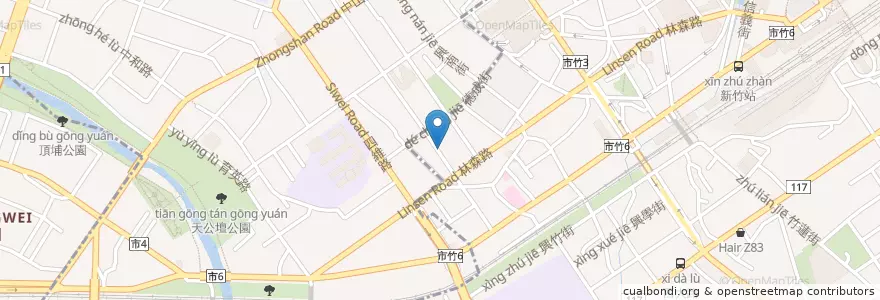 Mapa de ubicacion de 南瓜田幼兒園 en 臺灣, 臺灣省, 新竹市.