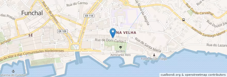 Mapa de ubicacion de Arco Velho en 포르투갈, Funchal (Santa Maria Maior).