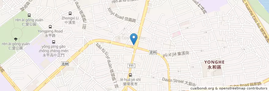 Mapa de ubicacion de 彼得好咖啡 en Tayvan, 新北市, 永和區.