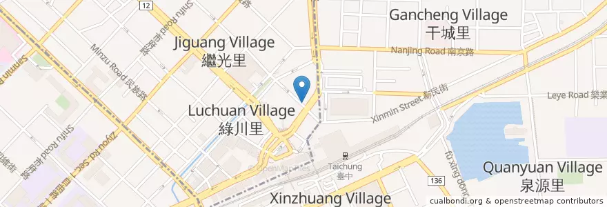 Mapa de ubicacion de 迪化中藥行 en تايوان, تاي شانغ, 東區.