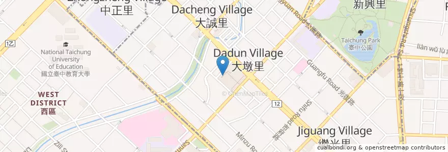 Mapa de ubicacion de 林記古早味 en 臺灣, 臺中市, 中區.