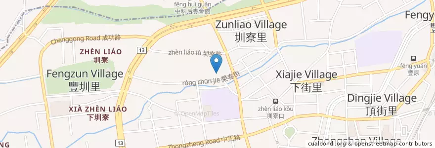 Mapa de ubicacion de 覓湯庭園鍋物 en 타이완, 타이중 시, 펑위안 구.