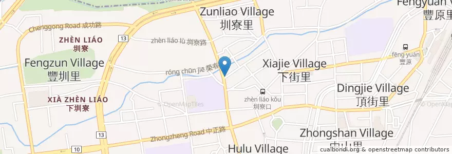 Mapa de ubicacion de 披薩工廠豐原店 en 臺灣, 臺中市, 豐原區.