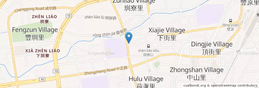Mapa de ubicacion de 道地牛肉麵 en 臺灣, 臺中市, 豐原區.