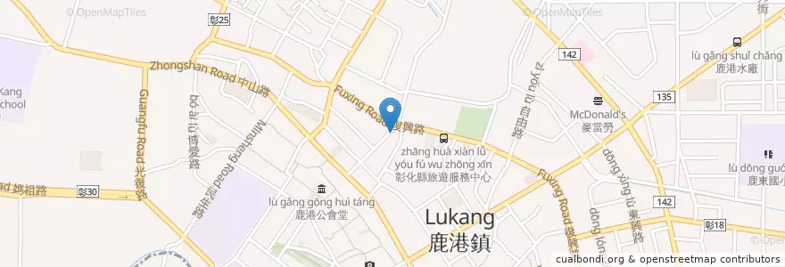 Mapa de ubicacion de 食驗所 en Taïwan, Province De Taïwan, Comté De Changhua, 鹿港鎮.