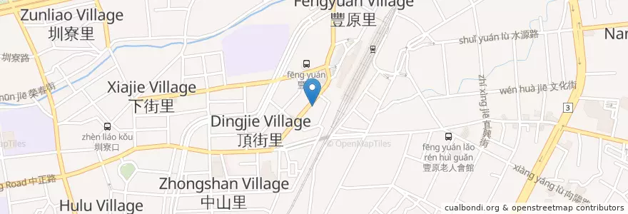 Mapa de ubicacion de 達美樂 en 台湾, 台中市, 豊原区.