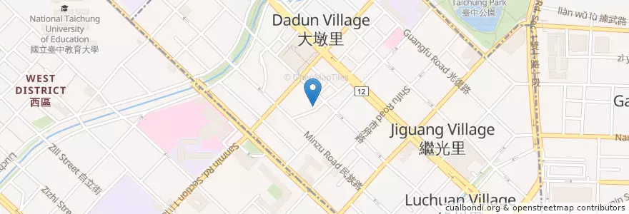 Mapa de ubicacion de 鵝城鵝肉料理老店 en Tayvan, Taichung, 中區.